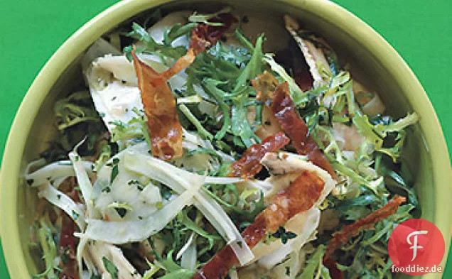 Artischocke, Fenchel und knuspriger Schinken-Salat