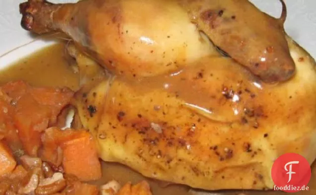 Majoran Huhn (oder Hühner) in Weißweinsauce