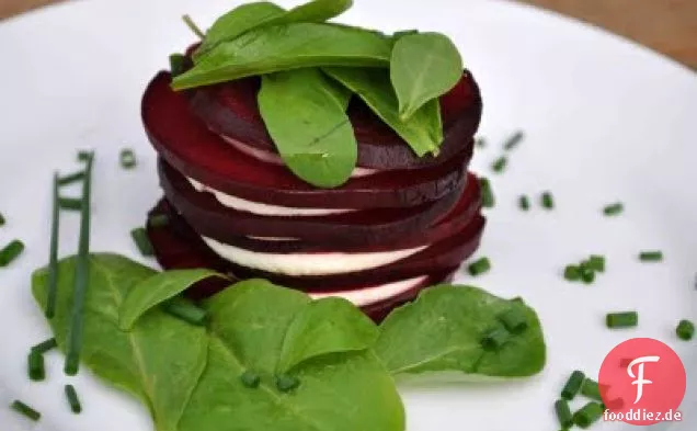Gebratene Rüben und Ziegenkäse Napoleans