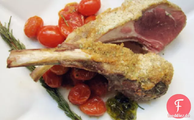 Lammrücken mit Dijon-Kruste und Rosmarin-Kirschtomaten
