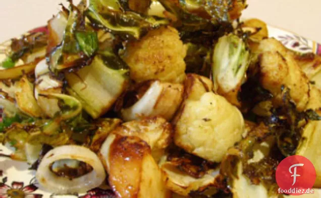 Niere mit Frühlingszwiebeln & Blumenkohl