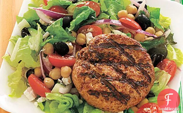 Lammburger mit griechischem Salat