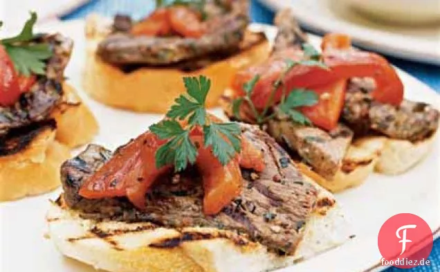 Gegrilltes Brot mit toskanischem Lamm