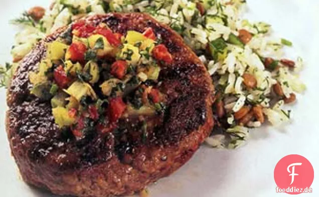 Lammburger mit Rot- und Grün-Tomaten-Chutney