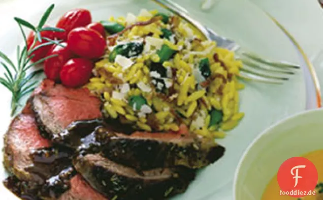 Gebratene Lammkeule mit Fenchel Butter