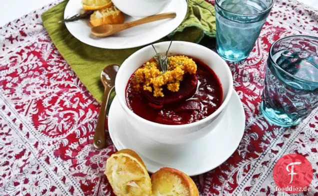 Rote Beete & Maitake Eintopf mit Kurkuma Quinoa