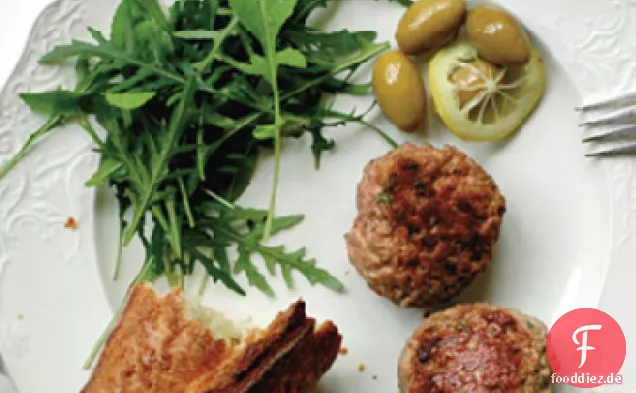 Lamm Wurst-Frikadellen mit Frischer Minze, Feta und Knoblauch