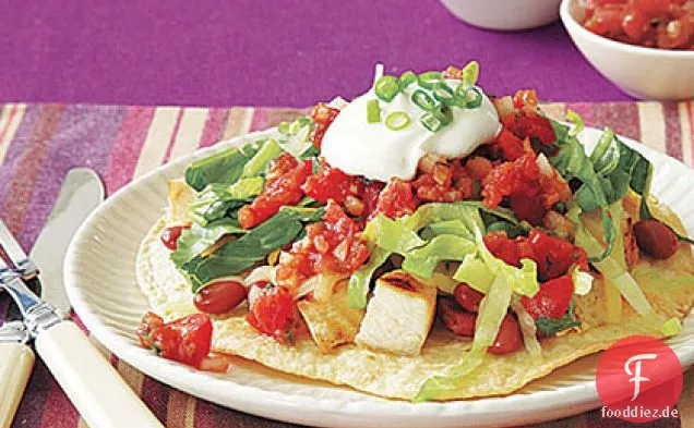 Huhn-und-Rote-Bohnen-Tostadas