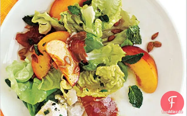 Schinken-, Pfirsich- und Süßsalatsalat
