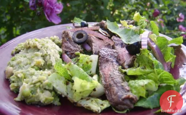 No-Cook Roastbeef Salat mit Ziegenkäse und Balsamico