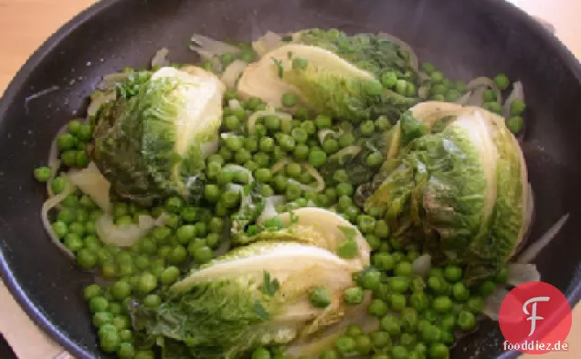 Buttererbsen mit Salat
