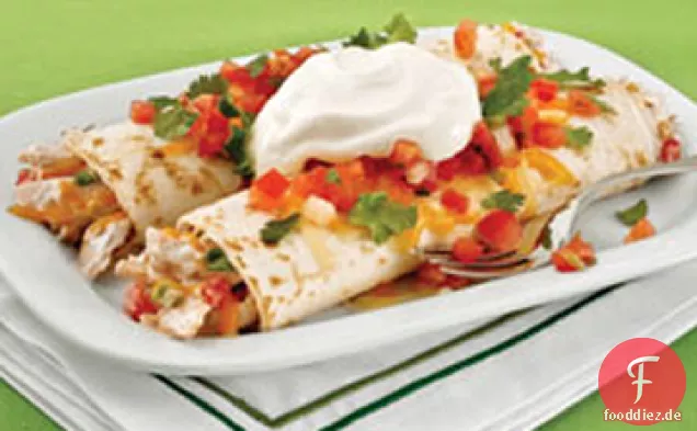 Truthahn und saure Sahne Enchiladas