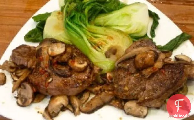 Skinny-fied Steak Mit Pilzen, Bok Choy Und Gingered Tamari