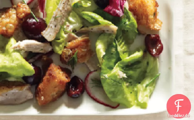 Buttersalat, Hühnchen und Kirschsalat