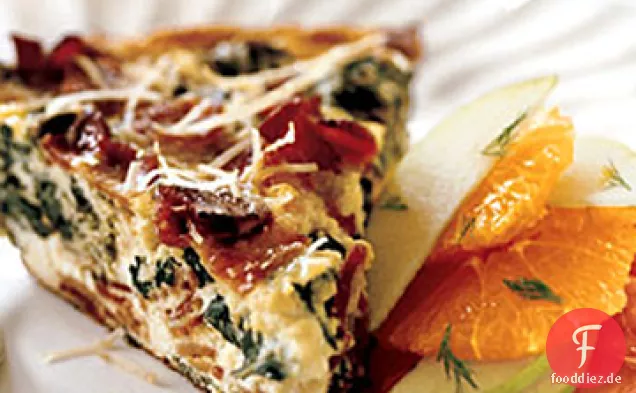 Frittata mit Speck, frischem Ricotta und Gemüse