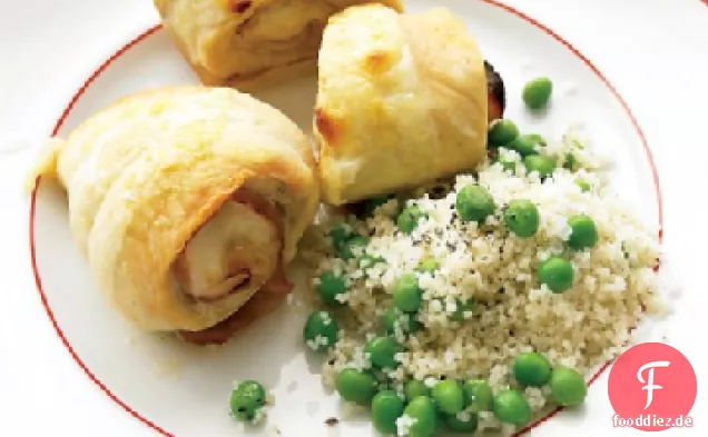 Hähnchen-, Schinken- und Käserollen