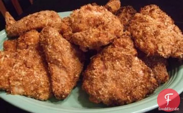 Ofen Gebratene Hähnchenschenkel Mit Panko und Parmesan