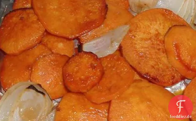 Honig und Senf Süßkartoffeln