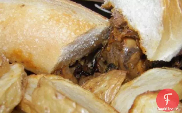 Steak-Sandwiches Mit Knusprigen Zwiebeln