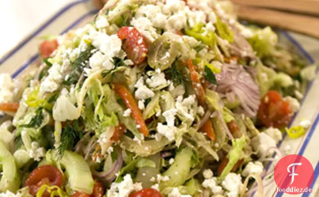 Rotwein und Feta-Vinaigrette