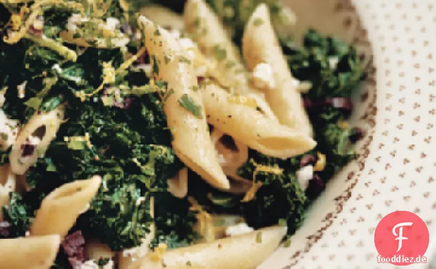 Penne mit Grünen Oliven und Feta