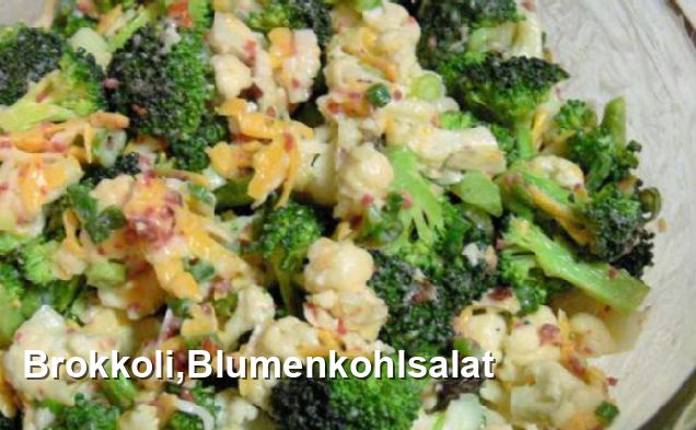 Brokkoli,Blumenkohlsalat - Gluten Frei Rezepte