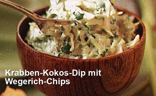 Krabben-Kokos-Dip mit Wegerich-Chips - Gluten Frei Rezepte