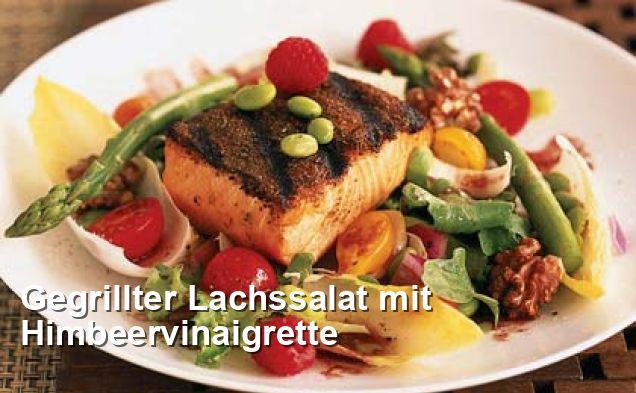 Gegrillter Lachssalat mit Himbeervinaigrette - Ohne Milch Und ...