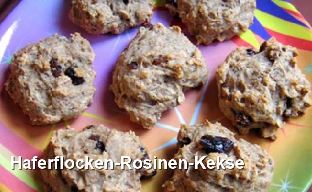 Haferflocken-Rosinen-Kekse - Lacto-ovo-vegetarisch Rezepte