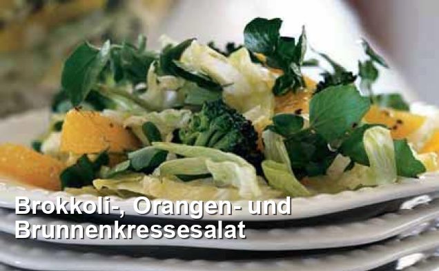 Brokkoli-, Orangen- und Brunnenkressesalat - Gluten Frei Rezepte
