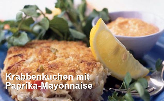 Krabbenkuchen mit Paprika-Mayonnaise - Pescetarisch Rezepte