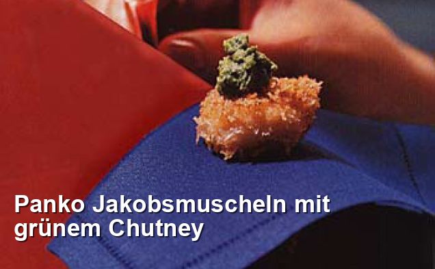 Panko Jakobsmuscheln mit grünem Chutney - Pescetarisch Rezepte