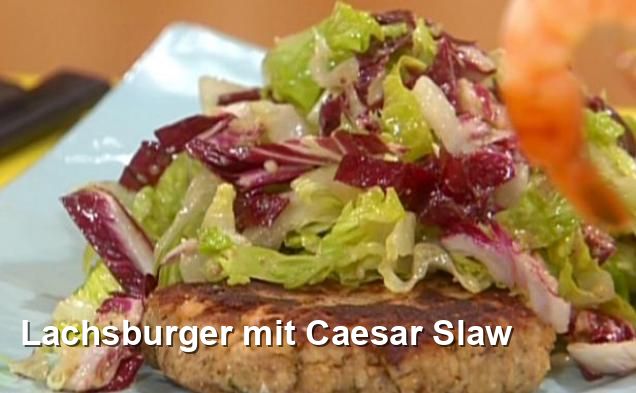 Lachsburger mit Caesar Slaw - Amerikanisch Rezepte