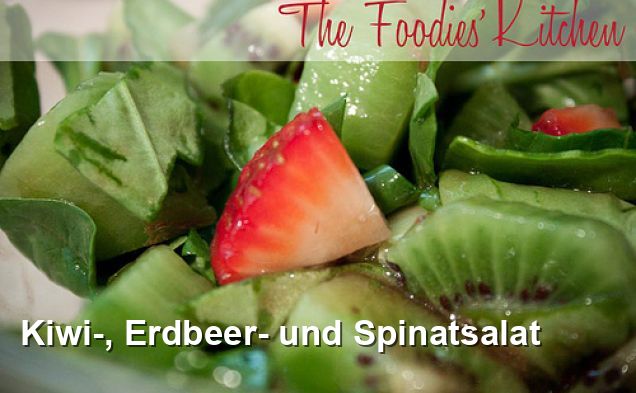 Kiwi-, Erdbeer- und Spinatsalat - Gluten Frei Rezepte