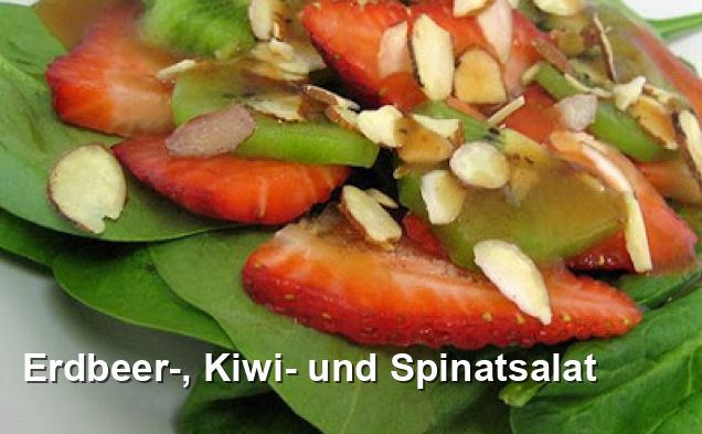 Erdbeer-, Kiwi- und Spinatsalat - Gluten Frei Rezepte