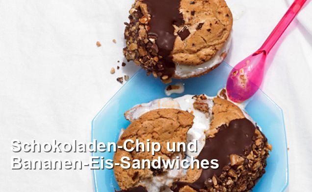Schokoladen-Chip und Bananen-Eis-Sandwiches - Ohne Milch Und ...