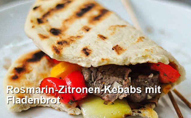 Rosmarin-Zitronen-Kebabs mit Fladenbrot - Ohne Milch Und Milchprodukte ...