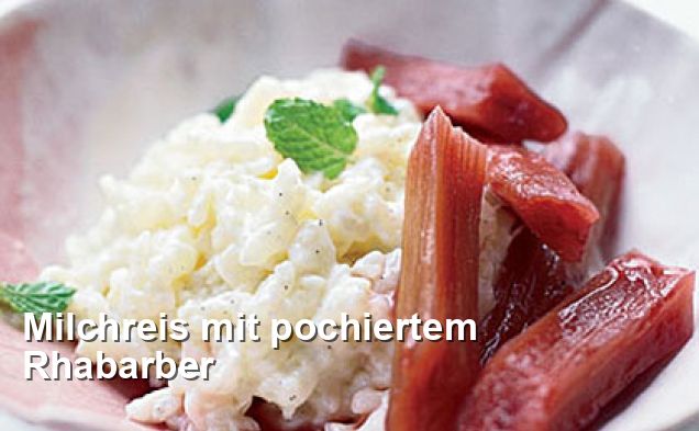 Milchreis mit pochiertem Rhabarber - Gluten Frei Rezepte