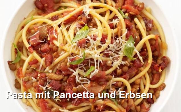 Pasta mit Pancetta und Erbsen - Mittagessen Rezepte