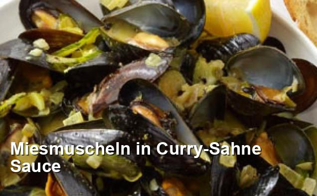 Miesmuscheln in Curry-Sahne Sauce - Indisch Rezepte