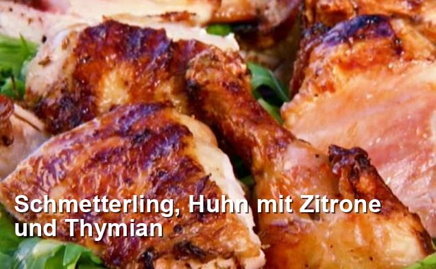 Schmetterling, Huhn mit Zitrone und Thymian - Gluten Frei Rezepte