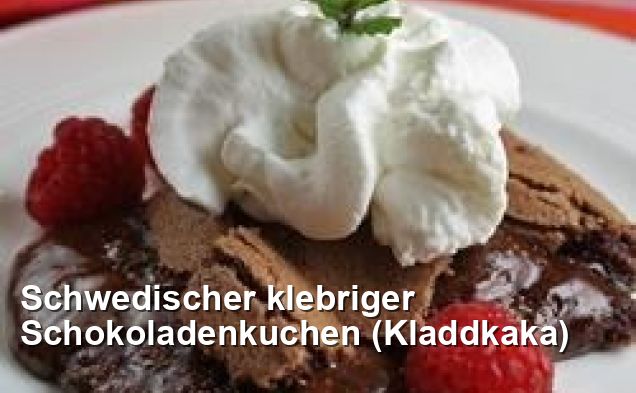 Schwedischer klebriger Schokoladenkuchen (Kladdkaka) - Nordisch Rezepte