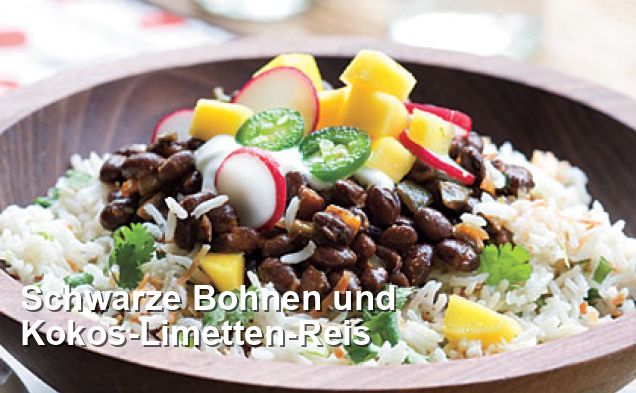 Schwarze Bohnen und Kokos-Limetten-Reis - Gluten Frei Rezepte