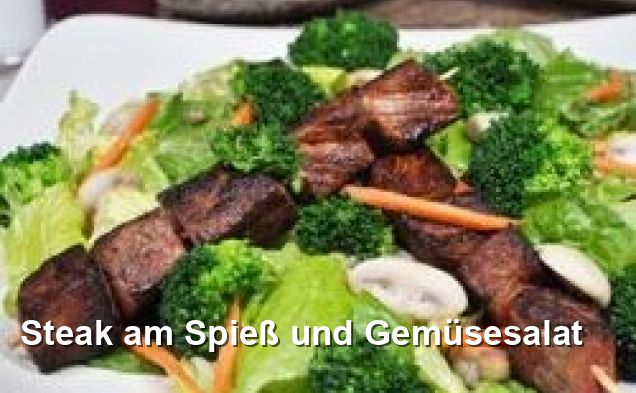 Steak am Spieß und Gemüsesalat - Gluten Frei Rezepte