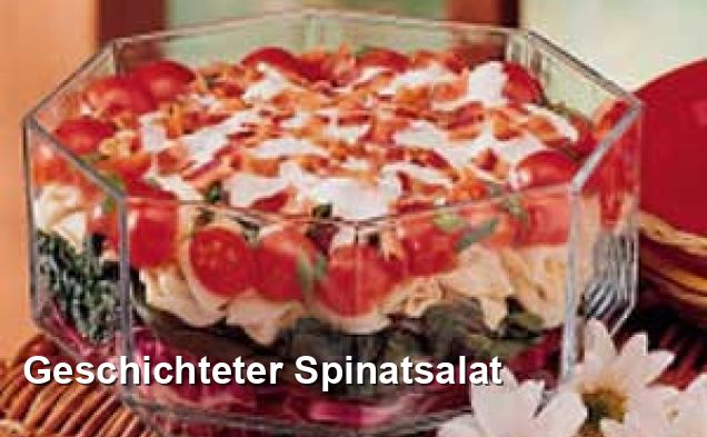 Geschichteter Spinatsalat - Salat Rezepte