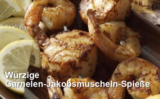 Würzige Garnelen-Jakobsmuscheln-Spieße - Gluten Frei Rezepte