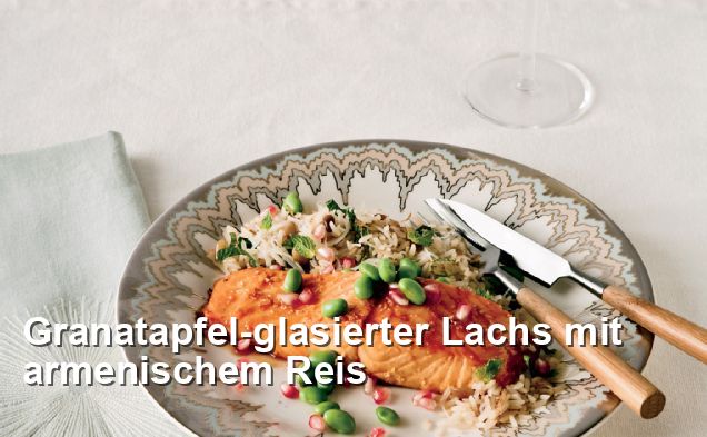 Granatapfel-glasierter Lachs mit armenischem Reis - Gluten Frei Rezepte