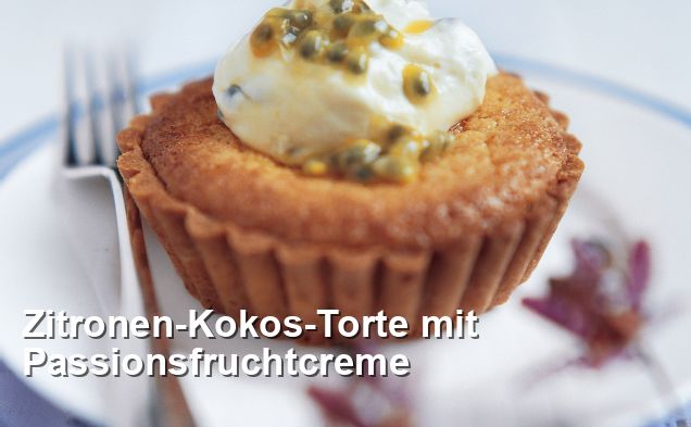 Zitronen-Kokos-Torte mit Passionsfruchtcreme - Gluten Frei Rezepte