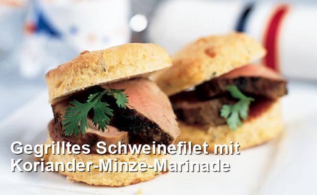 Gegrilltes Schweinefilet mit Koriander-Minze-Marinade - Gluten Frei Rezepte