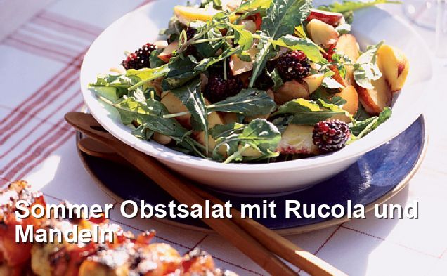 Sommer Obstsalat mit Rucola und Mandeln - Gluten Frei Rezepte